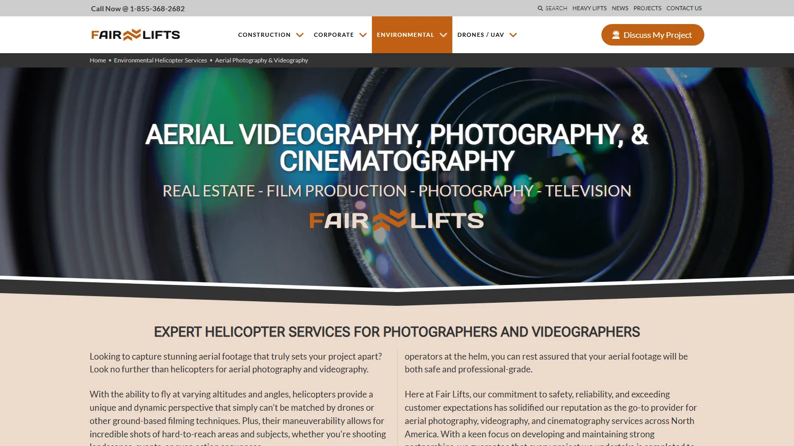 Fairlifts.com Environmental: Aerial photography and videography services