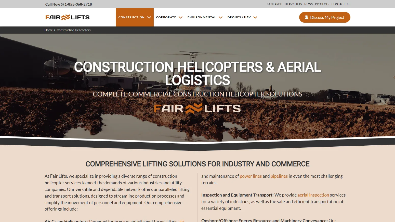 Fairlifts.com Service hubs: Vertical landing pages for each division