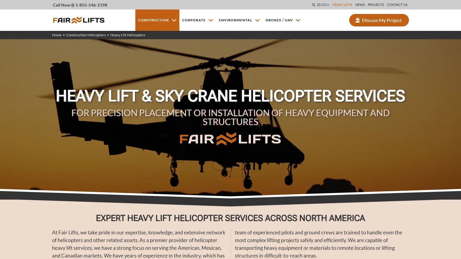 Fairlifts.com Heavy lift: Sky crane services with per-page tracked phone lines