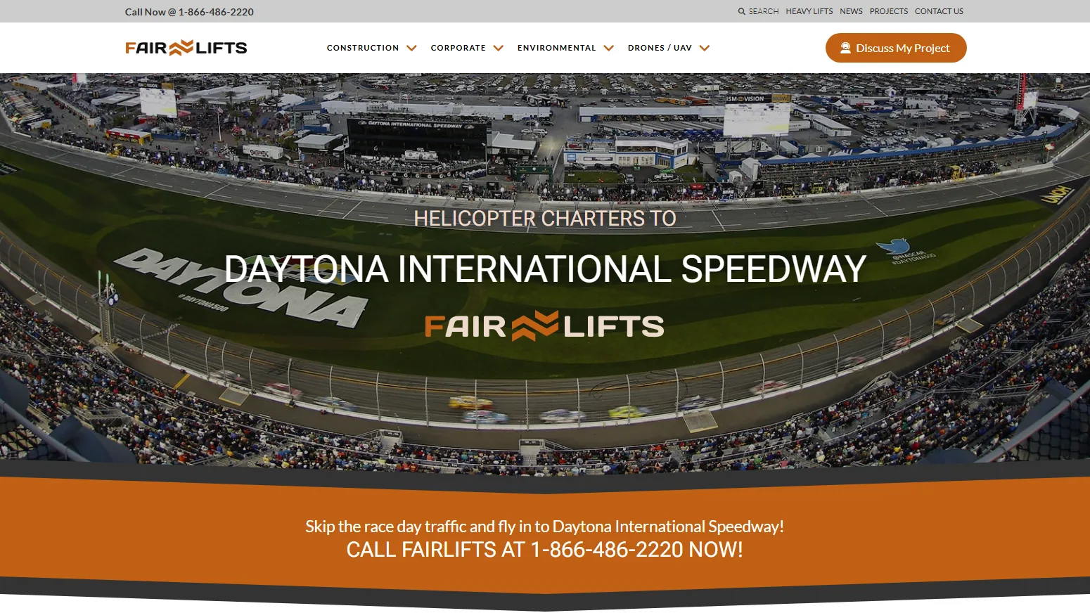 Fairlifts.com Event charters: Race-day charters to Daytona International Speedway