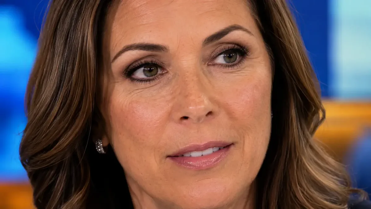 A newscaster before and after VanityFilter skin smoothing on the Heavy preset